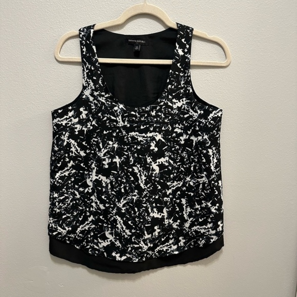 Banana Republic Sleeveless Tank Top Black Multicolored Size XS In Pre Owned